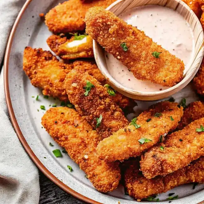 A close-up of crispy, golden-brown cheese pickle chips, showcasing their crunchy texture and savory appeal.